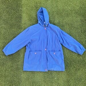 Aeros Kristen Blake Blue Mens Size Large Rain Jacket Windbreaker Coat Zip Up